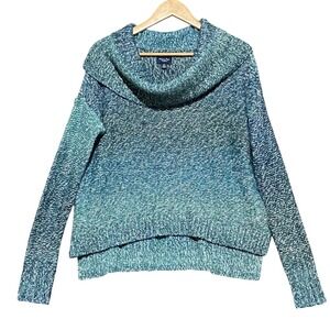 American Eagle Outfitters Ombre Cowl Neck Sweater Women's M Blue Green